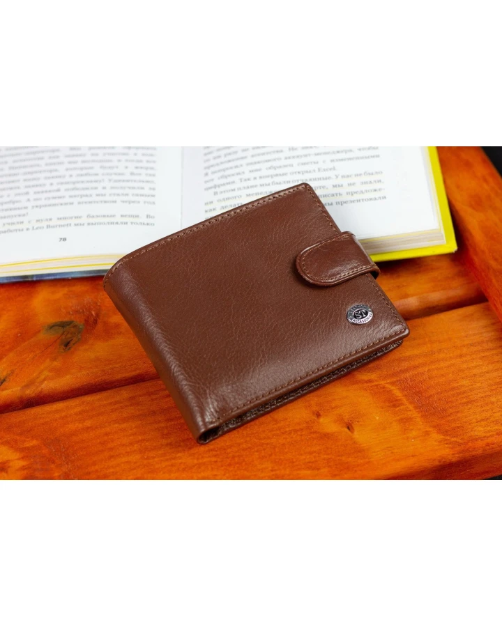 Чоловічий портмоне з натуральної шкіри ST Leather B104 Коричневий
