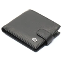 Чорне чоловіче портмоне з натуральної шкіри з фіксацією ST Leather ST103 Чорне чоловіче портмоне з натуральної шкіри з фіксацією ST Leather ST103