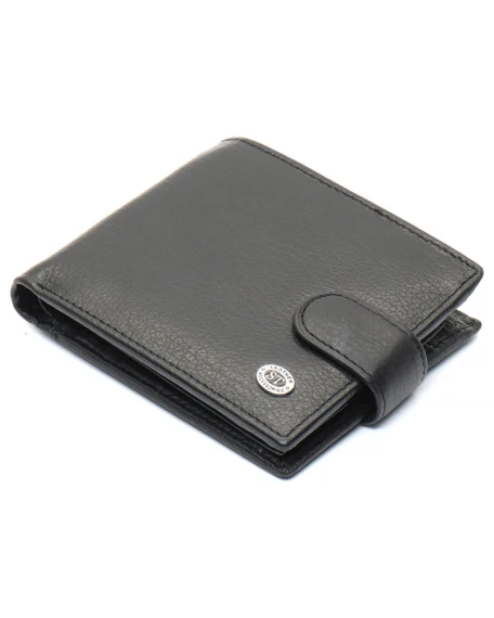 Чорне чоловіче портмоне з натуральної шкіри з фіксацією ST Leather ST103