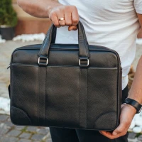 Чоловічий шкіряний портфель Feran, чорний Чоловічий шкіряний портфель Feran, чорний