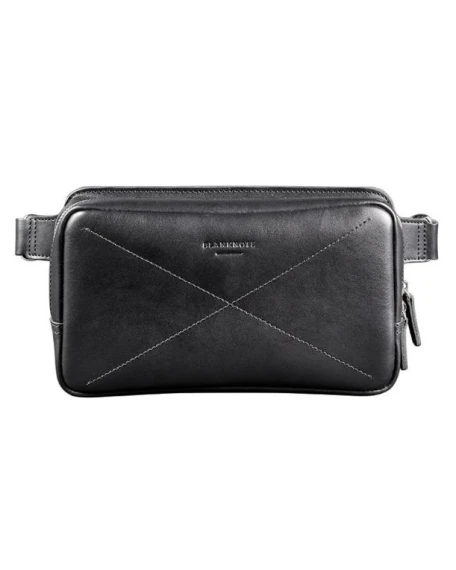 Шкіряна поясна сумка Dropbag Maxi чорна Krast