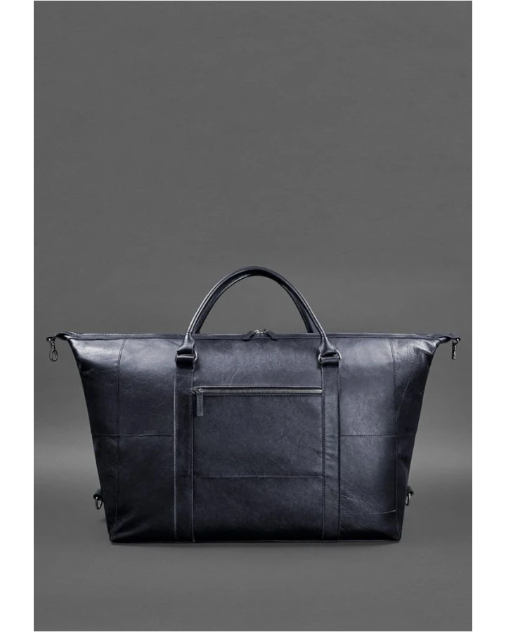 Шкіряна дорожня сумка темно-синя - BN-BAG-41-mystic