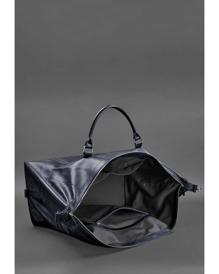 Шкіряна дорожня сумка темно-синя - BN-BAG-41-mystic