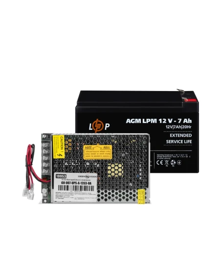 Блок безперебійного живлення GreenVision GV-007-UPS-A-1203-8A з АКБ 7 Ah