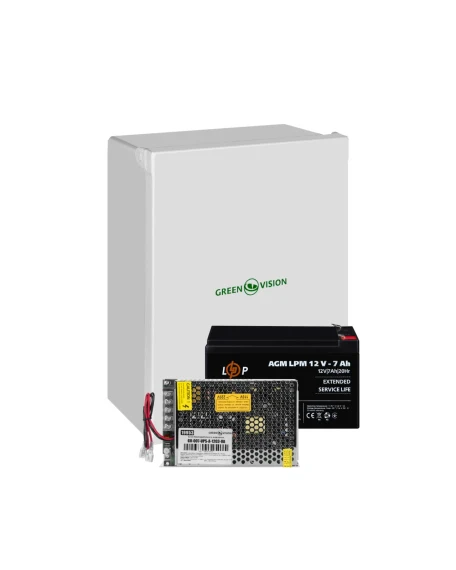 Блок безперебійного живлення GreenVision GV-007-UPS-A-1203-8A з АКБ 7 Ah у боксі IP55