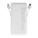 Павербанк LogicPower PQ13 10000 mAh 22,5 Вт з вбудованими кабелями Type-C/Lightning, білий
