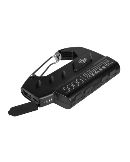 Павербанк LogicPower PR522 5000 mAh 10 Вт з карабіном, чорний