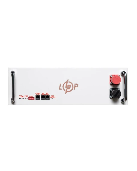 Акумулятор LiFePO4 LogicPower 51,2V 100Ah (5120 Wh), BMS SP 100A, у стійку, RS485/CAN, білий
