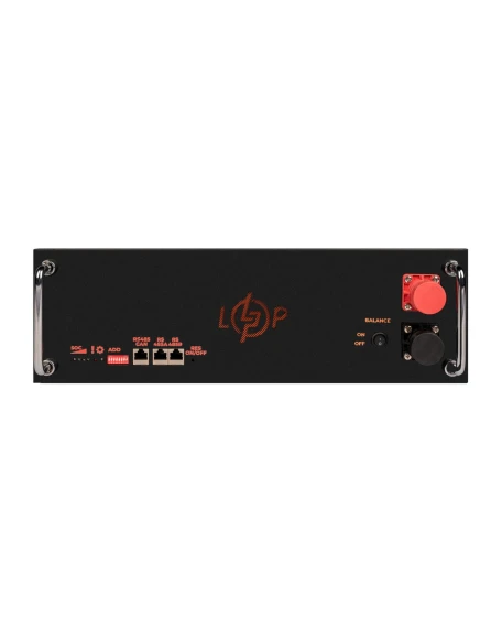 Акумулятор LiFePO4 LogicPower 51,2V 100Ah (5120 Wh), BMS SP 100A, у стійку, RS485/CAN, LCD, чорний