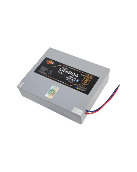 Акумулятор LiFePO4 LogicPower 76,8V 100Ah (7680 Wh), BMS 200A/100A, Bluetooth, з підігрівом, корпус метал