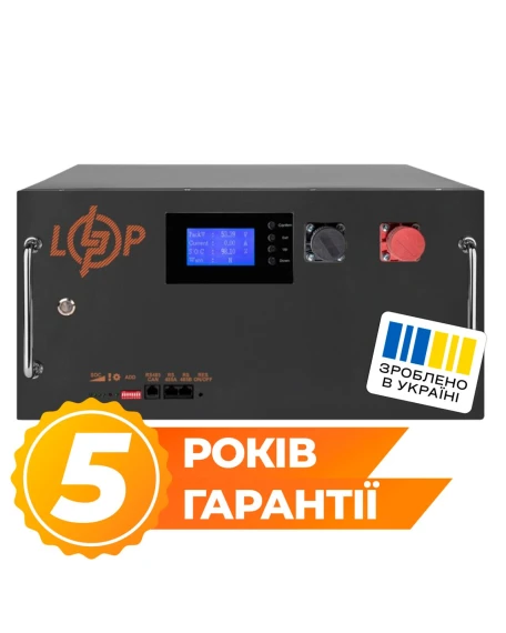 Акумулятор LiFePO4 LogicPower 51,2V 315Ah (16128 Wh), BMS 200A, RS485/CAN, LCD, у стійку, чорний
