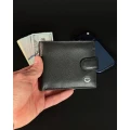 Шкіряне чоловіче портмоне на кнопці ST Leather ST-104-1 чорний