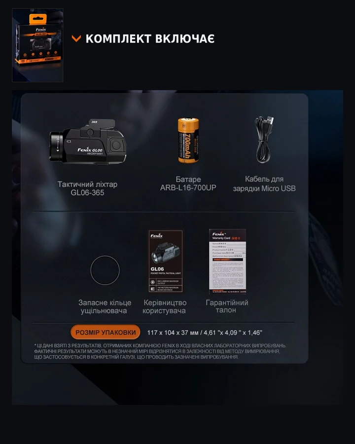 Ліхтар до пістолета Fenix GL06-365