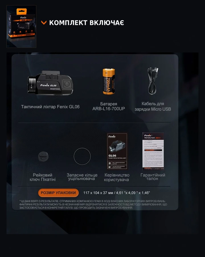 Ліхтар до пістолета Fenix GL06-365