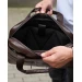 Чоловічий шкіряний портфель для ноутбука 15" з двома передніми кишенями, коричневий