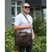 Чоловічий шкіряний портфель для ноутбука 15" з двома передніми кишенями, коричневий