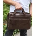 Чоловічий шкіряний портфель для ноутбука 15" з великою передньою кишенею, коричневий