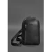 Чорний шкіряний чоловічий рюкзак на одне плече BlankNote Chest Bag
