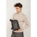 Чорний шкіряний чоловічий рюкзак на одне плече BlankNote Chest Bag