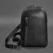 Чорний шкіряний чоловічий рюкзак на одне плече BlankNote Chest Bag