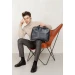 Шкіряна ділова сумка The Wings Attache Briefcase синій