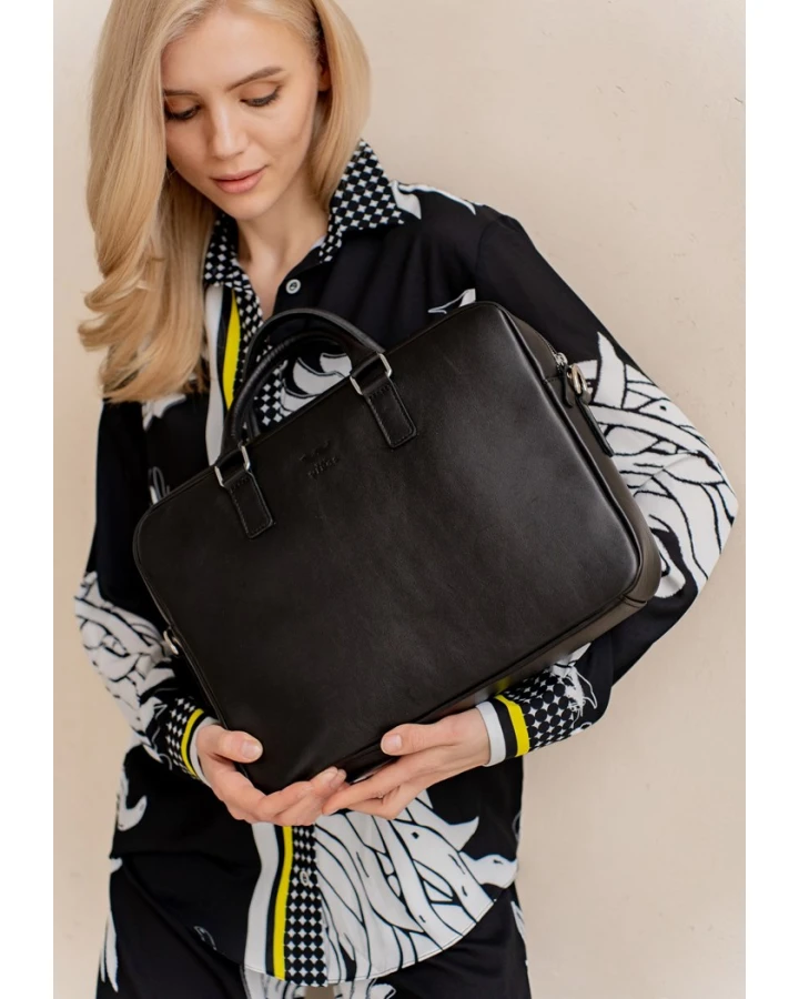 Шкіряна ділова сумка The Wings Briefcase 2.0 чорний