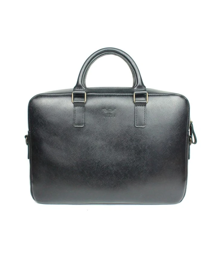 Шкіряна ділова сумка The Wings Briefcase 2.0 чорний Саф'яно