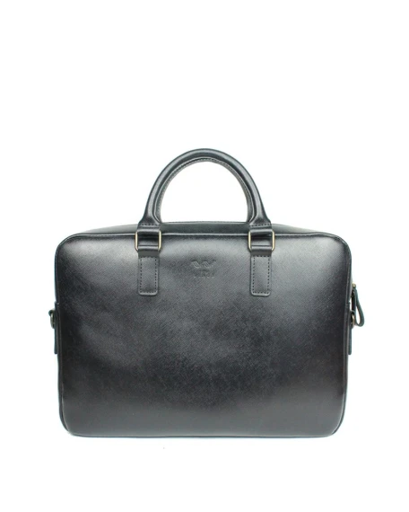 Шкіряна ділова сумка The Wings Briefcase 2.0 чорний Саф'яно