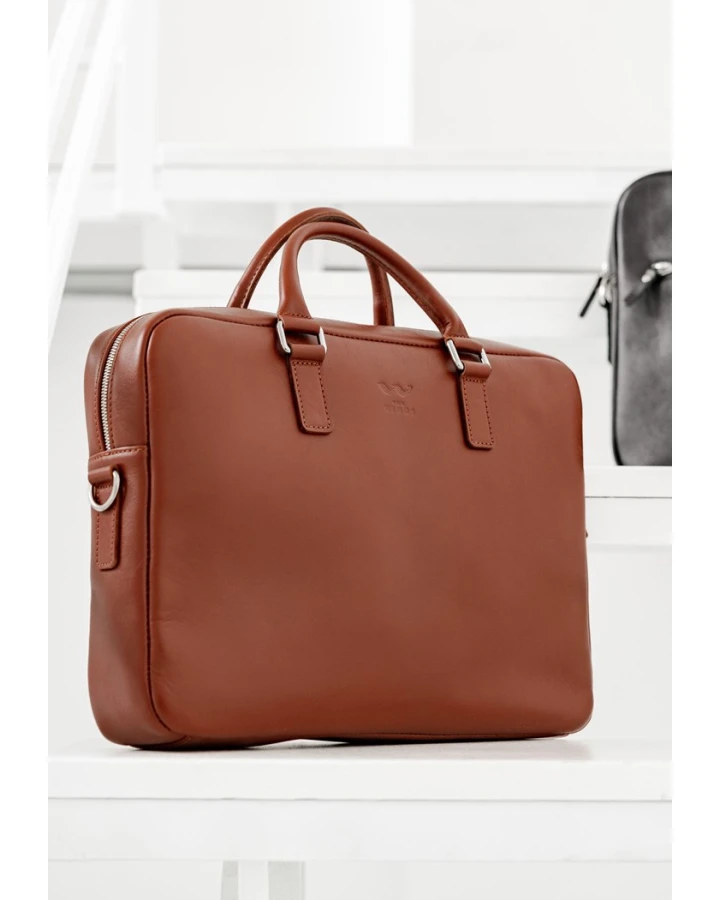 Шкіряна ділова сумка The Wings Briefcase 2.0 світло-коричневий