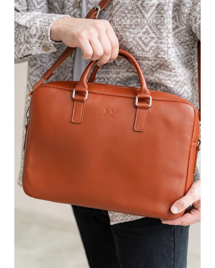 Шкіряна ділова сумка The Wings Briefcase 2.0 світло-коричневий
