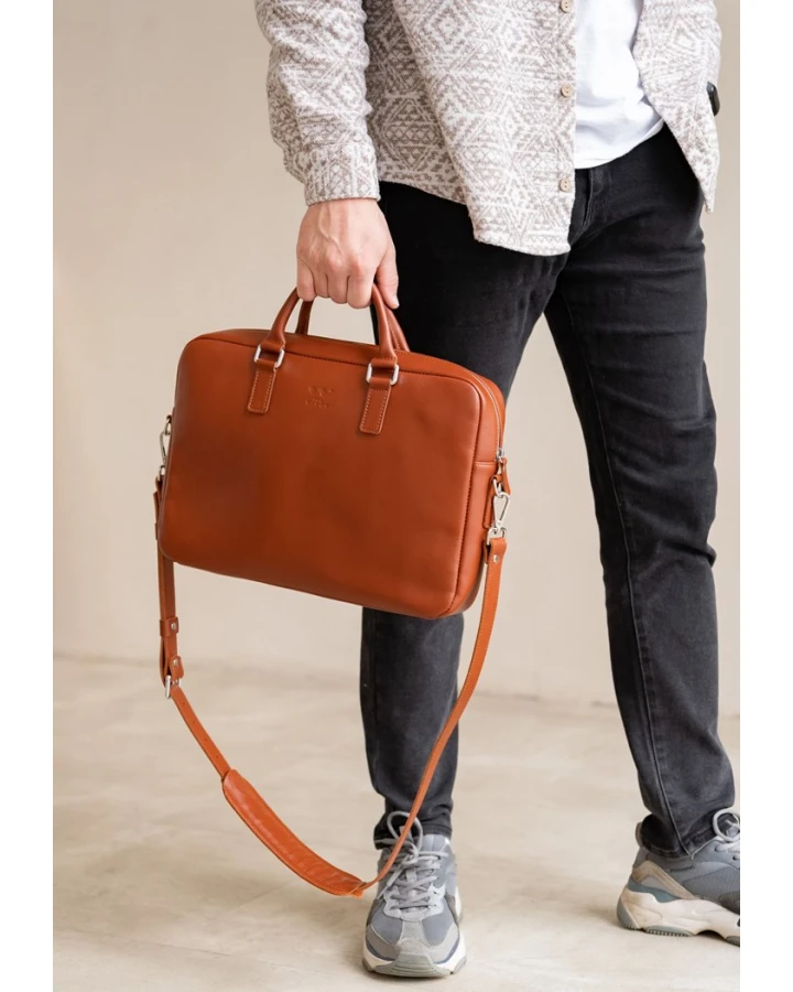 Шкіряна ділова сумка The Wings Briefcase 2.0 світло-коричневий