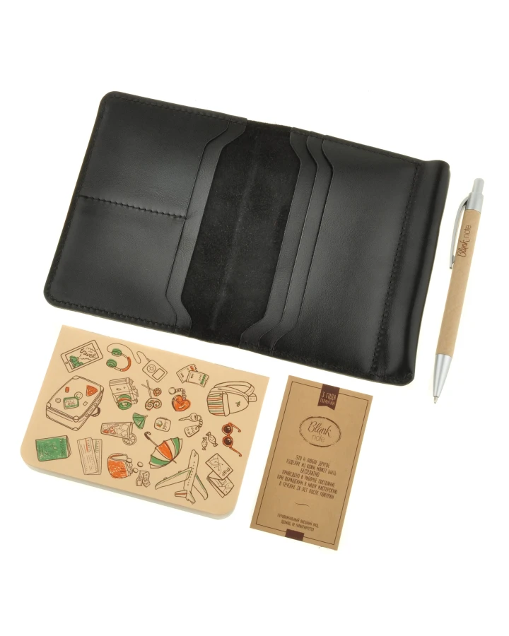 Шкіряна обкладинка-портмоне BlankNote 2.0 вугільно-чорна