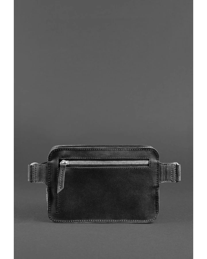 Шкіряна поясна сумка BlankNote Dropbag Mini чорна Crazy Horse