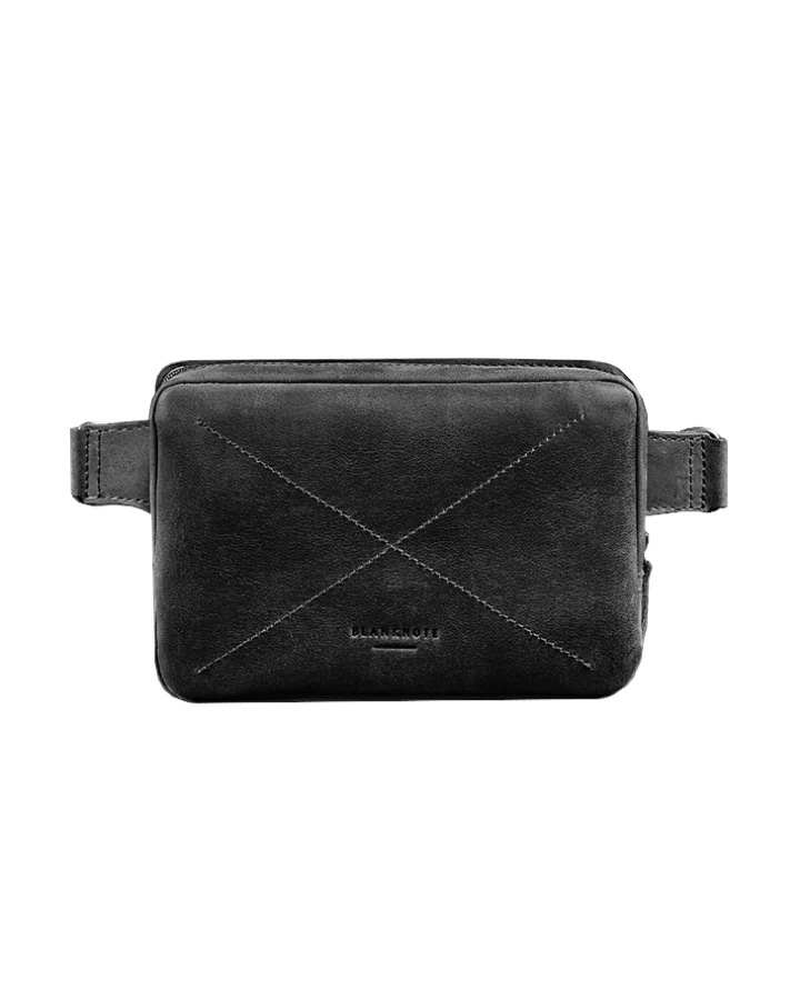 Шкіряна поясна сумка BlankNote Dropbag Mini чорна Crazy Horse