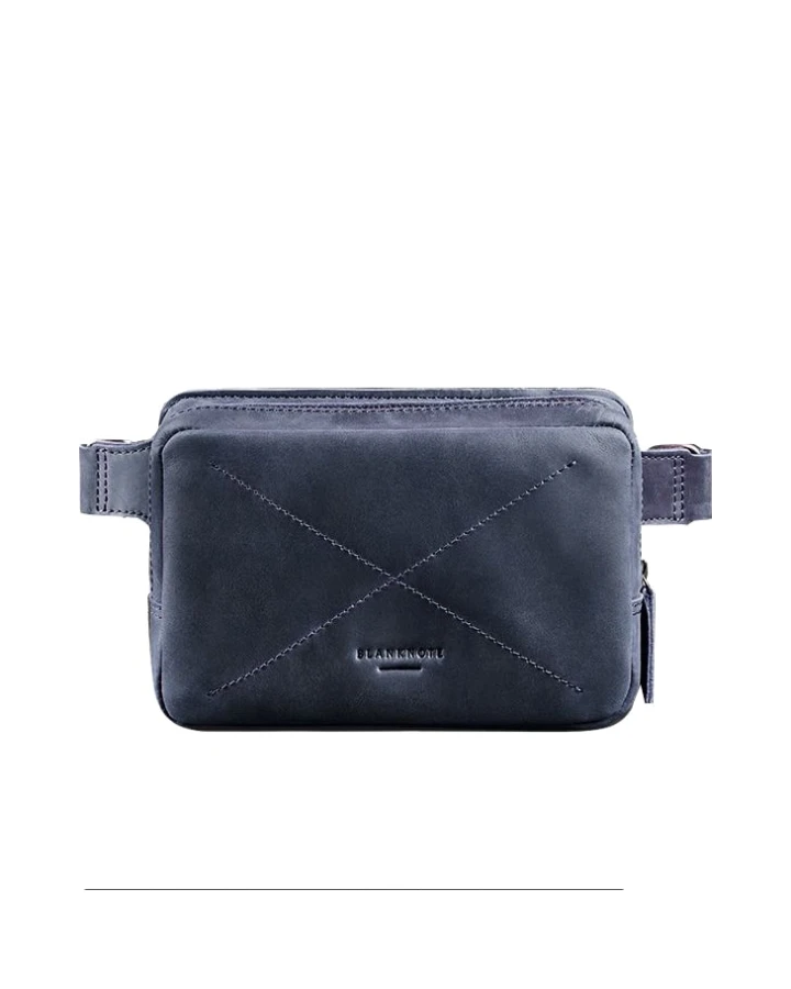 Шкіряна поясна сумка BlankNote Dropbag Mini синя
