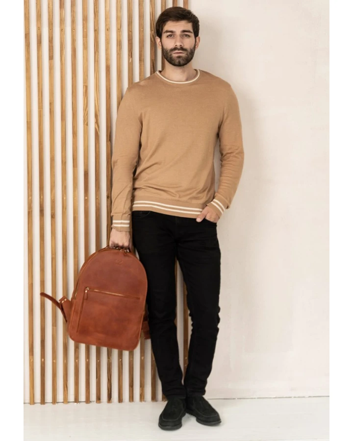 Шкіряний рюкзак The Wings Groove L світло-коричневий vintage