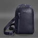 Темно-синій шкіряний чоловічий рюкзак на одне плече BlankNote Chest Bag