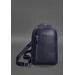 Темно-синій шкіряний чоловічий рюкзак на одне плече BlankNote Chest Bag