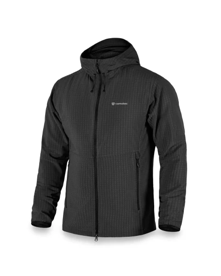 Легка флісова куртка з каптуром Camotec TechGrid Hood, чорна