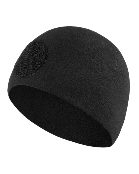 Тактична флісова шапка Camotec Beanie 3.0 Himatec 100 NPU з липучкою під кокарду, чорна