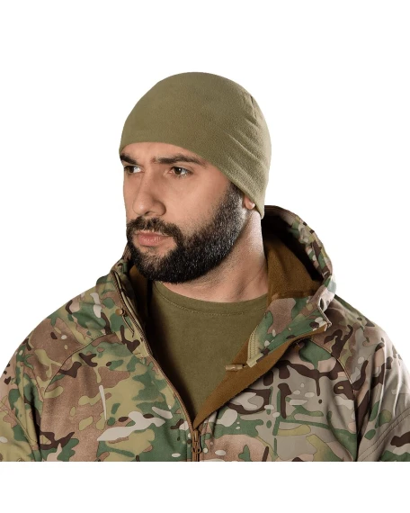 Тактична флісова шапка Camotec Beanie 3.0 Himatec 100, пісочна (tan)