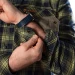 Тактична сорочка в клітинку Camotec Буревій з помаранчевим лого, салатова з темно-синім