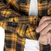 Тактична сорочка в клітинку з каптуром Camotec Вектор, помаранчево-чорна