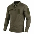 Тактичне поло з довгим рукавом Camotec Army ID Long CoolPass Pique LT, олива