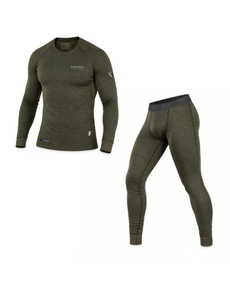 Термобілизна Camotec LVL2 Polarheat QS Hex, олива меланж
