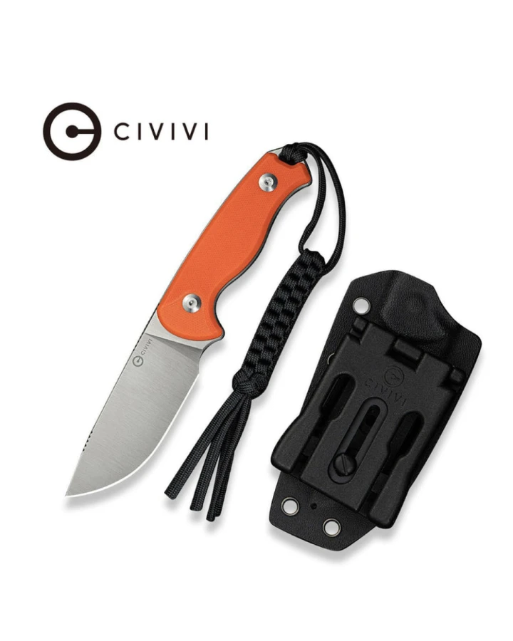 Ніж фіксований тактичний Civivi Timberbark C23094-2, Sandvik 14C28N, G10, помаранчевий