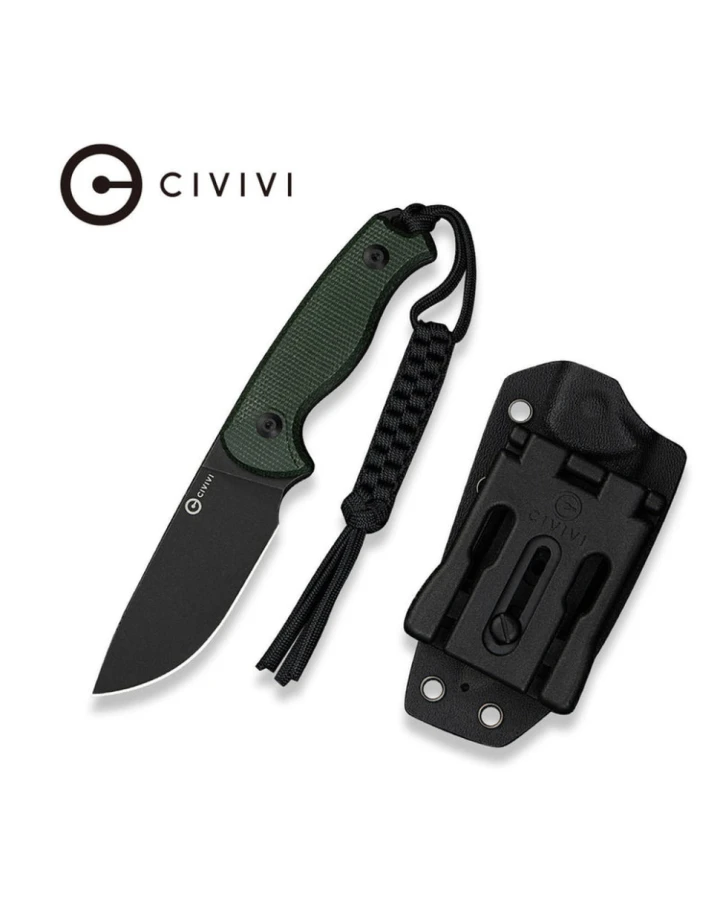 Ніж фіксований тактичний Civivi Timberbark C23094-3, Sandvik 14C28N, мікарта, зелений