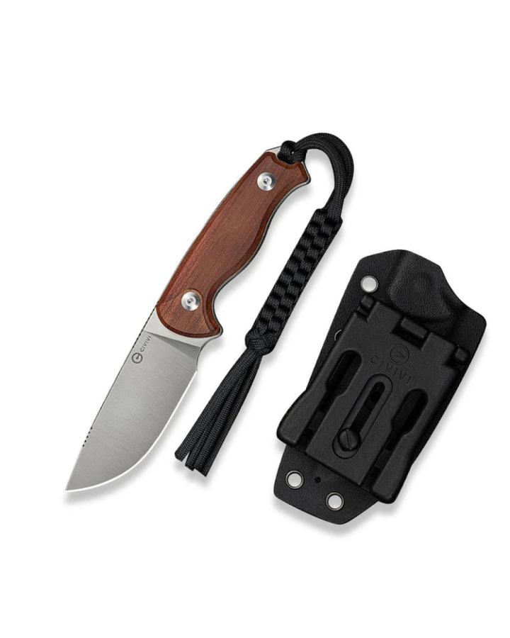 Ніж фіксований тактичний Civivi Timberbark C23094-4, Sandvik 14C28N, дерево, коричневий
