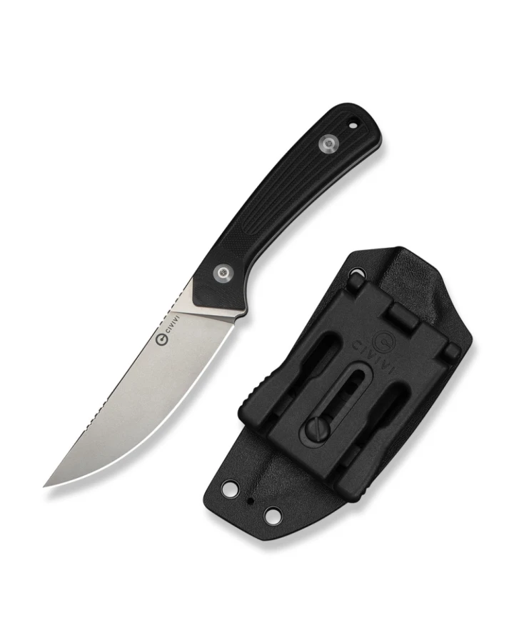 Ніж фіксований туристичний Civivi Carveth C25040-1, AEB-L, G10, чорний
