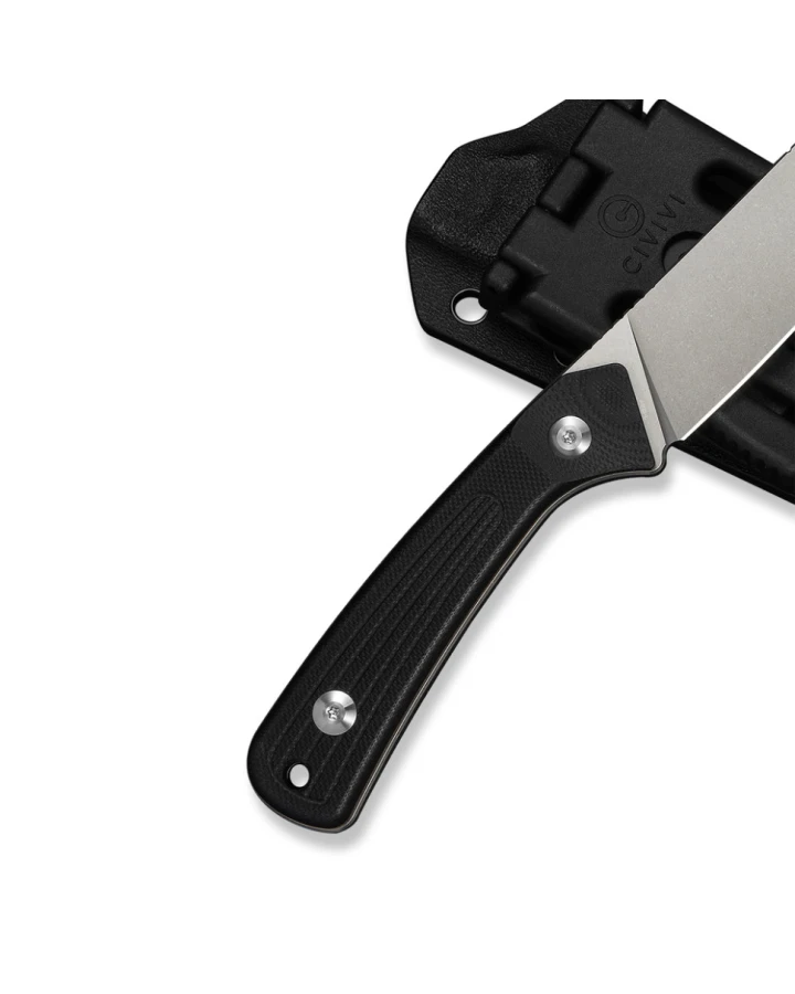 Ніж фіксований туристичний Civivi Carveth C25040-1, AEB-L, G10, чорний